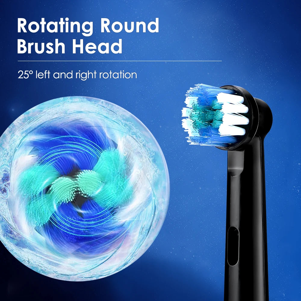 Electric Toothbrush with Timer - 4 Heads, 5 Modes, Rechargeable Smart Tech